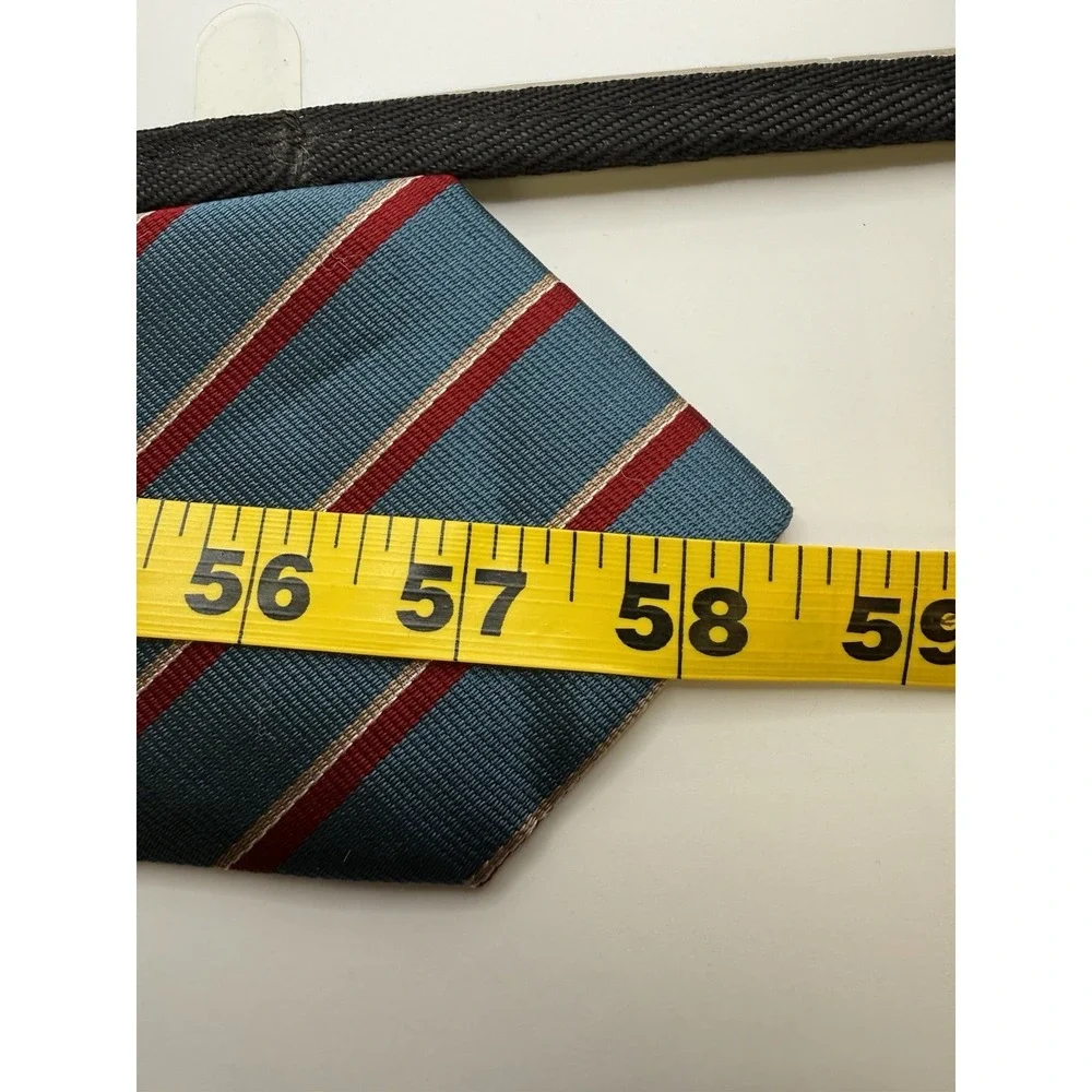 VTG Arnold Palmer Silk Tie USA Teal Red Stripe Classic Golf Mens 58.5